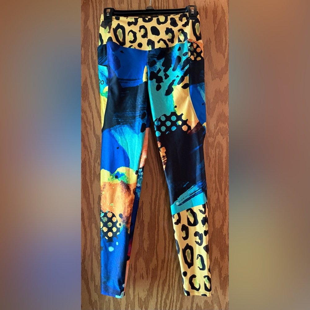 Looney Legs London Women’s Colorful Abstract Leggings Size L